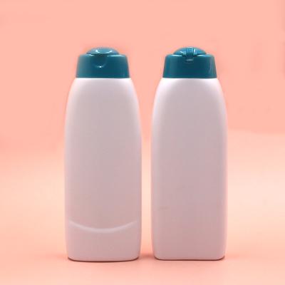 China New Sale Factory Style Cosmetic 400ml 400g White Flat Shape Hotel Home Use Luxury Squeeze Hair Shampoo Bottle With Flip Cap for sale