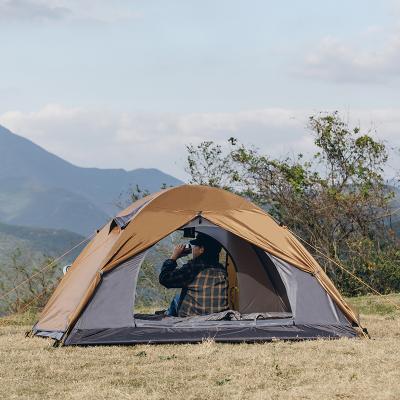 China Custom Logo Double Layers Outdoor Portable Camping Tent 2 Person Straight Tie Type for sale