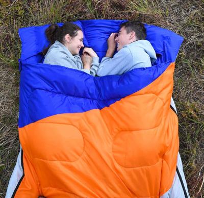 China Bag+quilt+sleeping pad couple warm outdoor camping lunch break sleeping bag thickening cotton indoor double sleeping bag double for sale