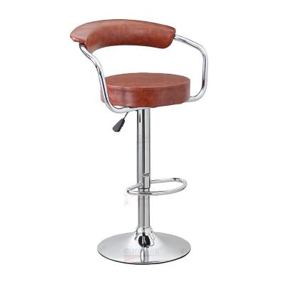 China Modern Cheap New Design Nordic Chrome Leather Swivel Barstool for sale