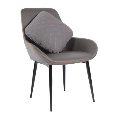 China Top Quality Fabric Nodic Style Modern Cushion Chromed Base PU Leather Leather Ergonomic Dining Chairs for sale