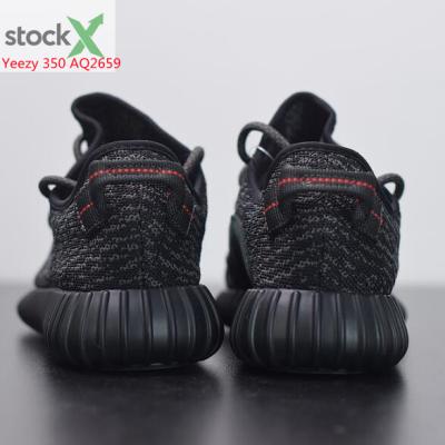 China Original High Quality Yeezy 350 /AQ2659 Black X Running 1:1 Fashion Trend Logo First 350 Unisex Shoes Casual Sneakers for sale