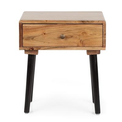 China Mid Century Modern Handcrafted Modern Wooden Side Table Nightstand With Drawer for sale