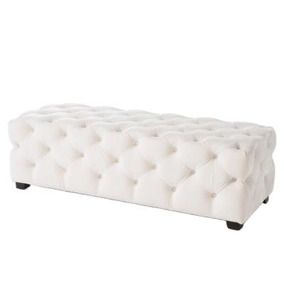 China Free Shipping Modern In USA Factory Bedroom Velvet Tufted Bed End Stool Stool Bench for sale