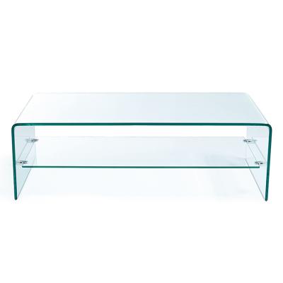 China Morden Easy Clean Tempered Glass Interlocking Coffee Table Clear Side / Tea / Coffee Table for sale