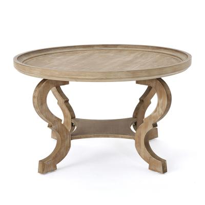 China Free Shipping STABLE in USA Natural Wood Design Round Coffee Tables for sale