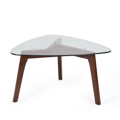 China Lightweight mid century modern coffee table with glass top for sale