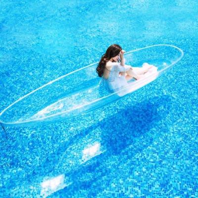 China Crystal Transparent Water PC Fiberglass Boat Holiday Single Transparent Water Double Boat Hand Boating for sale