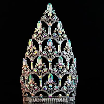 China Miss World Beauty Pageant Wholesale Crown Band Crown Rhinestone Hair Accessories Cutout Tiaras for sale