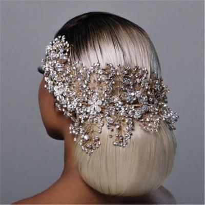 China Popular Wedding Hair Accessories Bridal Rhinestone Flower Hair Decorations For Women Headpiece for sale