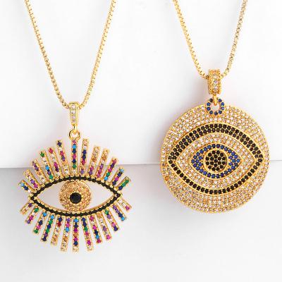 China Fashion Devil Eye Shaped Necklace Evil Eyes Hot Selling Pendant Necklace for sale