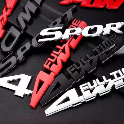 China 3D stickers car four wheel drive vehicle stickers metal 4WD car stereo offroad logo for cowboy car tail sticker metal guide modified stickers for sale