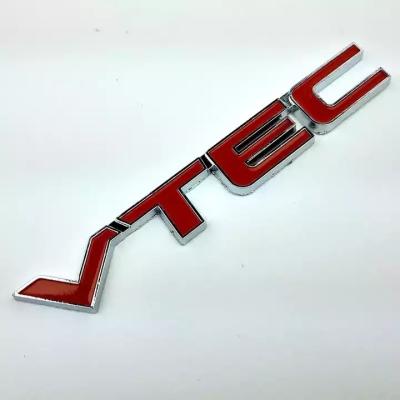 China 3D VTEC Stickers Metal Car Sticker Body Side Label Stereo Decoration For Honda Civic Accord Odyssey CRV SPIRI for sale