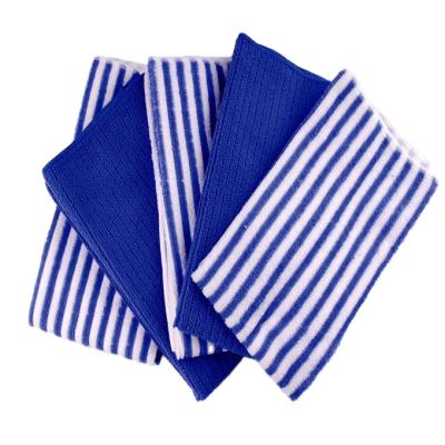 China Sustainable Multipurpose Microfiber House Cleaning Towel Kitchen Cleaning Towel With Stripe for sale