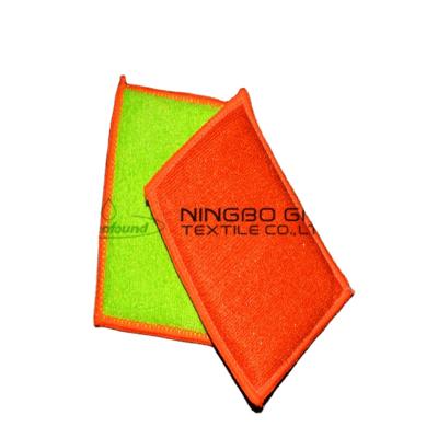 China Viable High Absorbency For Kitchen Home GreenDish Cloth Microfiber Washing Cleaning Cloths With Sponge Pad for sale