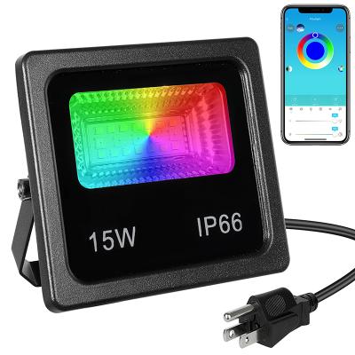 China Sports Stadiums/15W RGB LED Color Spot Spotlight Mobile Phone Control Party Floor Spotlight Indoor Outdoor Smart Flood Light Stage Light for sale