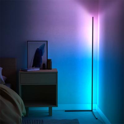 China Modern Color Changing Led Floor Lamp Led Wall Reading RGB Floor Lamp Unique Discoloration Bracket Corner Lamp for sale