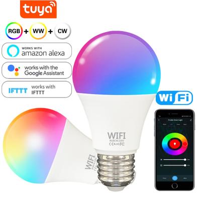 China Tuya Google Home Alexa 9w E26 E27 Light Bulb Dimmable Wifi Bombilla Alexa Led RGB Home Light Wifi Smart Bulbs Hotel Hotel for sale