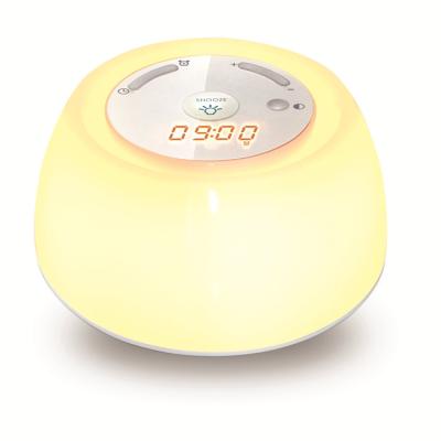 China Modern Color Plug In White Noise Sleep Light Kids Alarm Clock Wake Up Light Bedside Night Light for sale