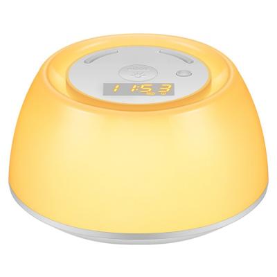 China Modern Led Wake Up Alarm Lights White Noise Sleep Light Children Clock Wake Up Small Led Night Light for sale