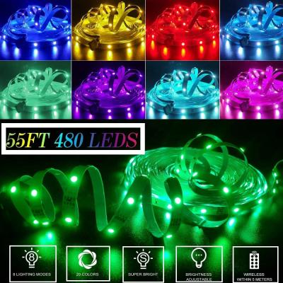 China Dropshipping 55Inch DIY Residential Socket 5050 RGB Customized 24VDC Flexible Multiple Color LED Strip Light 15M 24V for sale