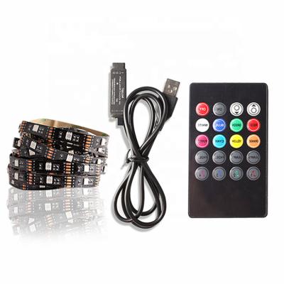 China Hotel SMD 5050 RGB TV Strip Light Backlight Strip Lamp with Music Controller USB Strip Kit with Music LED Sync for TV for sale