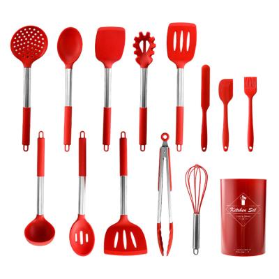 China Bestselling Stainless Steel Silicone Kitchen Tools Kit Food Grade Silicone 13 Combination Kitchen Tools For Family > 10 for sale