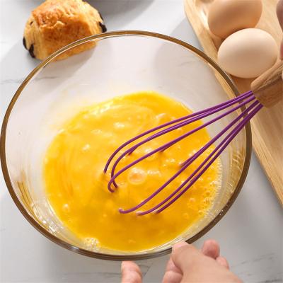 China Handheld Wooden Silicone Stainless Steel Handle Beater Egg Beater 10