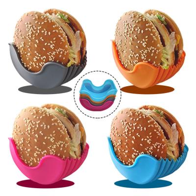 China Creative Convenient Silicone Folding Hamburger Protector Hamburger Clip Hamburger Holder for sale