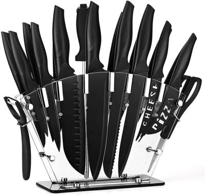 China Sustainable 17pcs or 19pcs Kitchen Knife Set Stainless Steel Blade +PP Handle Full Support Customization for sale