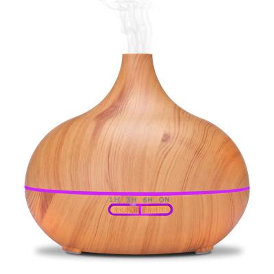 China Color Changing LED Aroma Light 400ml USB Electric Ultrasonic Air Humidifier Essential Oil Diffuser Wooden Grain Lights Aroma Diffuser For Home for sale