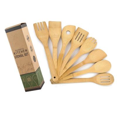 China Heat Resistant Teak Stocked Acacia Cooking Turner Spoons For Non Stick Bamboo Wooden Cookware Spatula Wooden Cookware Sets for sale