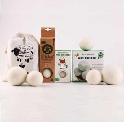 China New Zealand XL Reusable Organic Dryer Balls 100% Eco Friendly Wool Dryer Ball Smell Elimination/Dehumidification Wool Dryer Balls for sale