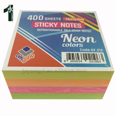 China Customized Loose Leaf Paper Cube Pastel Color Neon Sticky Notes For Office Stationery Gift for sale