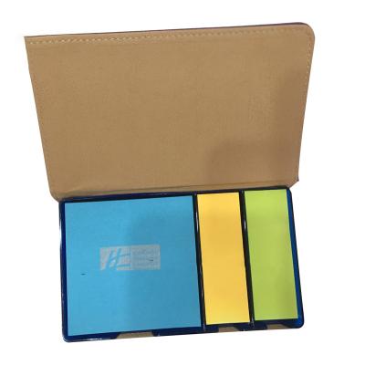 China Self Adhesive Customize Self Adhesive Sticky Note Box With PU Cover Case For Office And School Supplies for sale