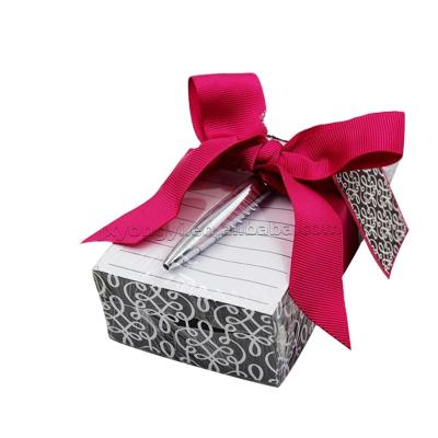 China The loose-leaf note cube with ballpen and ribbon in office and stationery supply for promotion and advertisement for sale