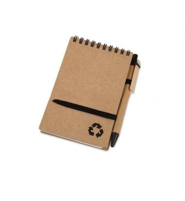 China Custom Eco Friendly Notepad Waiting Mini Spiral Kraft Blank Pocket Diary Notebook With Pens for sale