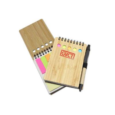 China Mini Lightweight Cheap Bamboo Cover Spiral Waiting Magnetic Notepad With Magnetic Pen for sale