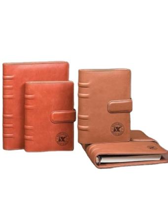 China Vintage Magnetic Custom Size Color Leather Covered Journal Notebooks With Magnetic Hook for sale