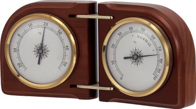 China Wooden Frame Barometer Temp Humidity Monitor 262g Weight Hanging Style for sale