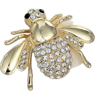 China Beautiful Cloth Decoration Bee Brooch Diamond Suit Collar Pin Dress Cardigan Pin Long for sale