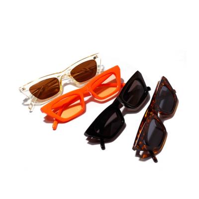 China Light weight small square frame colored sunglasses for women orange jelly shades for men vintage leopard print glasses for sale