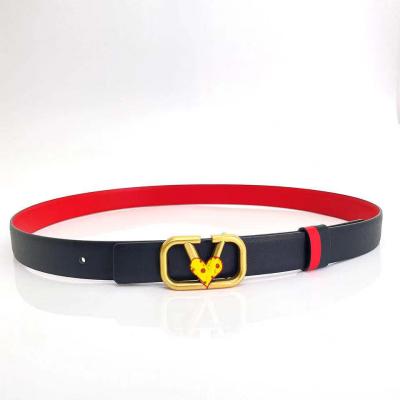 China Famous and Luxury Hot Selling Designer Famous Brand Valent**o Ladies Belt High Quality Luxury Leather Thin Belts Width 2.5cm for Women for sale