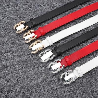 China Cowhide Customized Chain Belt Women Waist Designer Belts Women Luxury Brand Metal Buckle Genuine Leather Belt for sale