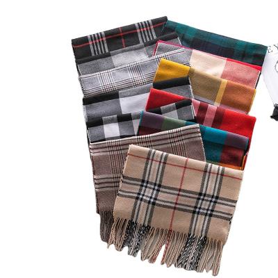 China Pashmina College Style Cotton Plaid Scarf Men And Women Autumn And Winter Warm Scarf Tassel Shawl Cashmere Scarf KL20211204S Long for sale