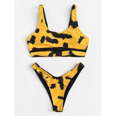 China Custom Made Anti-UV European And American Hot Style Print Beach Wear Bikini Woman Swimsuit for sale