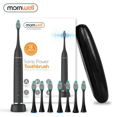 China 2 Minutes Timer Mornwell D01B+ Sonic Power Tooth Auto Brush USB Charging Rechargeable Electric Toothbrush For Adult 8 Variable Heads for sale