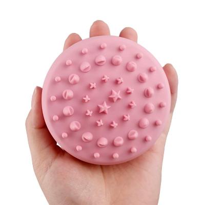 China Fashion Best Selling Silicone Scalp Massager Rose Head Super Soft Massage Shampoo Comb For Promoting Hair Growth for sale