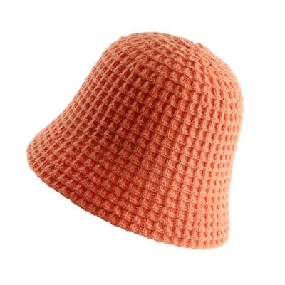 China Plush New Design INS Warm Pure Color Basin Hat Women's Casual Knitting Bucket Hat for sale