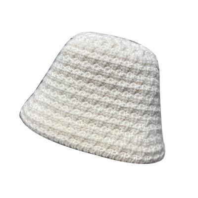 China Plush simple design fisherman hat autumn and winter fashion all-match female warm knitting bucket hat for sale